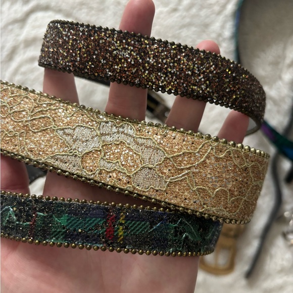 Vintage Multicolor Vinyl Glitter Beaded Belt Bundle - Picture 8 of 8